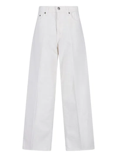 Haikure Wide-leg Denim Pants With Classic Five-pocket Design In White