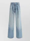 Haikure Wide-leg Denim Trousers Front Pleats In Blue