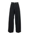Haikure Wide-leg Jeans With High Waist And Leather Label In Multi