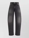Haikure Wide-leg Denim Trousers With Medium Waist In Black