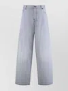 Haikure Wide-leg Distressed Jeans With Frayed Hem