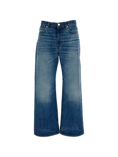 Haikure Wide Leg Distressed Winny Jeans In Blue