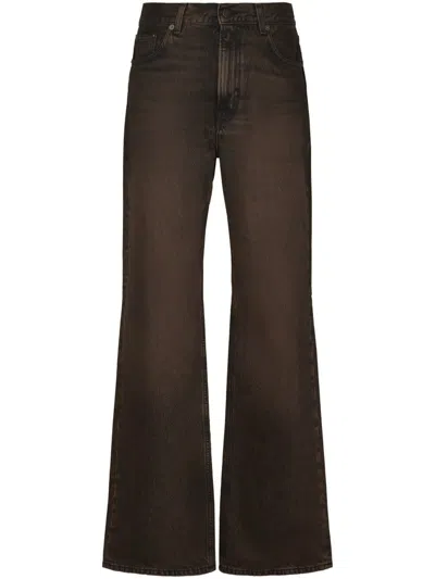 Haikure Wide-leg High-waist Jeans In Rich Dark Hue In Brown