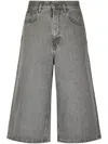 Haikure Denim Trousers With Belt Loops In Gray