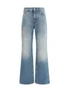 Haikure Wide-leg Denim Trousers Faded Effect In Blue
