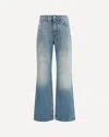 Haikure Wide-leg Denim Trousers Faded Effect In Blue