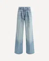 Haikure Wide-leg Denim Trousers Front Pleats