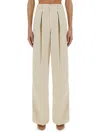 Haikure Candy Cotton Mid-rise Wide-leg Pants In Beige