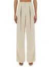 Haikure Candy Cotton Mid-rise Wide-leg Pants In Beige
