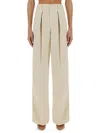 Haikure Candy Cotton Mid-rise Wide-leg Pants In Beige