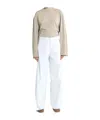 Haikure Korea High Waist Straight Leg Jeans In White