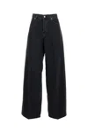 Haikure Wide-leg Jeans With High Waist And Leather Label In Black