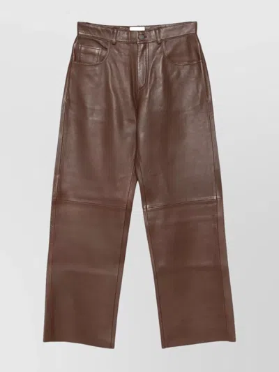 HAIKURE WIDE LEG LEATHER TROUSERS POCKETS