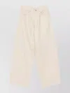 Haikure Wide Leg Leather Trousers With Belt Loops In White