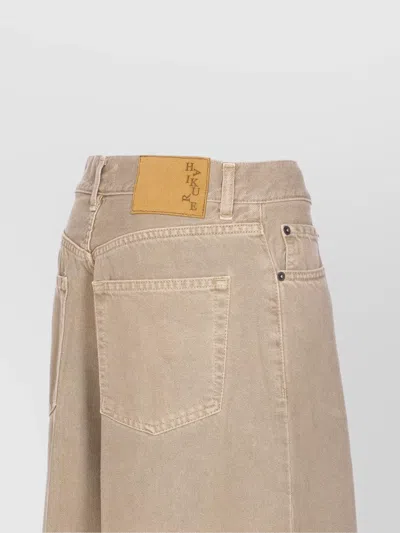 Haikure Wide Leg Trousers Featuring Rivet Accents In Neutral