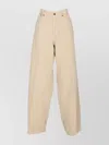 Haikure Wide Leg Trousers With Rivet Accents In Nude