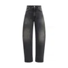 Haikure Washed Dark Grey Jeans With Classic Five-pocket Design In Black