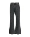Haikure Wide-legged Belt Ring Jeans In Black