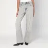 Haikure Wide Pearl Grey Washed Effect Jeans In Gray
