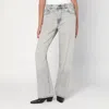 Haikure Wide Pearl Grey Washed Effect Jeans In Gray