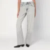 Haikure Wide Washed Effect Jeans With Belt Loops In Gray