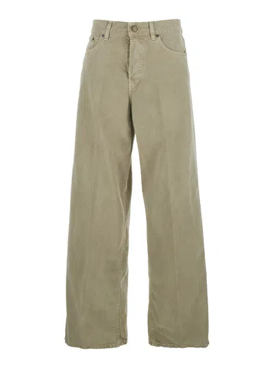 Haikure Wide-leg Baggy Denim Jeans In Green