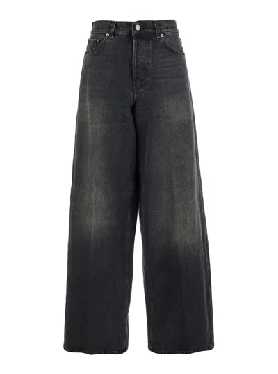 Haikure Wide-leg Cotton Jeans In Gray