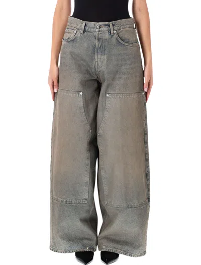 Haikure Wide-leg Patch Pocket Jeans In Pattern