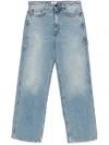 Haikure High-waisted Straight-leg Trousers In Blue