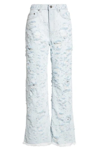 Haikure Winny Destroyed Wide Leg Jeans In Blue