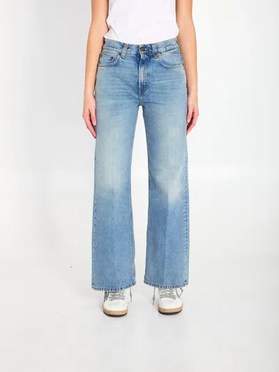 Haikure Winny Dirty Celestial Denim Pants In Blue