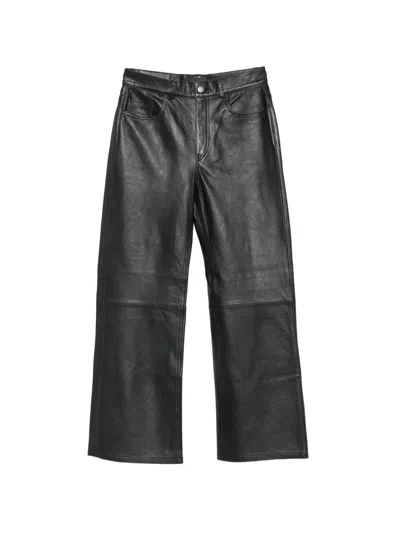 Haikure Winny Leather Five-pocket Trousers In Black