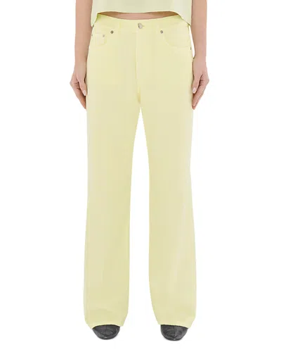 Haikure Winny Soft Ecru Mid Rise Jeans In Lime In Yellow