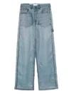 Haikure Sheer Overlay Wide-leg Trousers In Blue