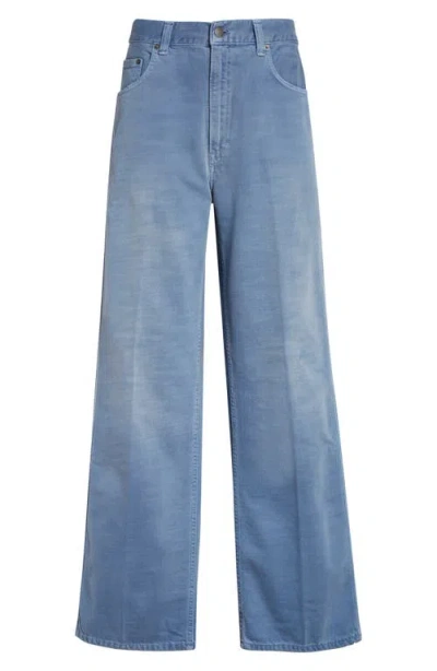 Haikure Winona Bull 44 Distressed Wide Leg Jeans In Blue