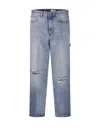 Haikure Distressed Straight Leg Jeans Rivet Detail