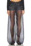 Haikure Winona Sheer Organza Pants In Black Denim Print