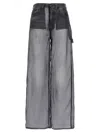 Haikure Winona Sheer Organza Pants In Black Denim Print