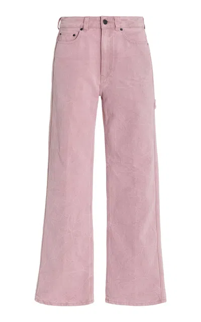 Haikure Winona Rigid Mid-rise Wide-leg Jeans In Pink