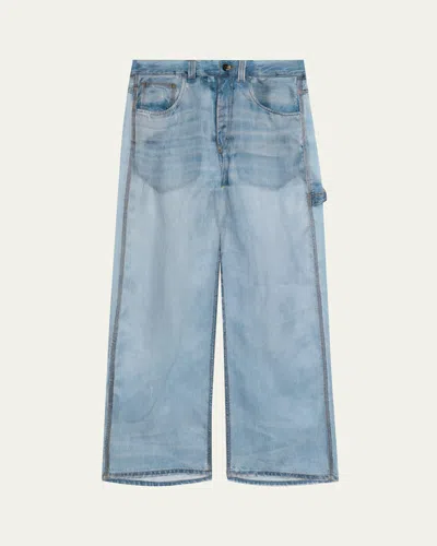 Haikure Winona Sheer Denim Print Jeans In Blue