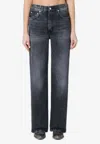 Haikure Womens Winona Wide-leg Denim Jeans Spider Black In Black
