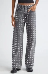 Haikure Winona Studded Relaxed Straight Leg Jeans In Black Studded