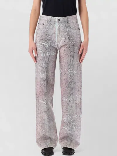 Haikure Winona Trousers Snakeskin Pattern Pockets Belt Loops In Multi