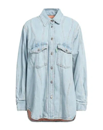 Haikure Woman Denim Shirt Blue Size S Organic Cotton