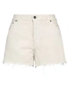 Haikure Woman Denim Shorts Beige Size 26 Cotton In Beige