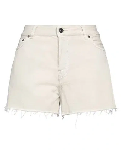 Haikure Woman Denim Shorts Beige Size 26 Cotton In White