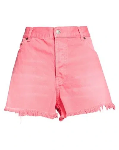 Haikure Woman Denim Shorts Coral Size 27 Cotton In Pink