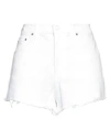 Haikure Woman Denim Shorts White Size 28 Cotton, Elastane In White