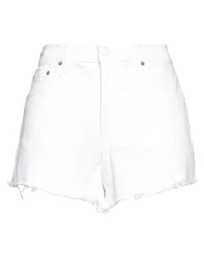 Haikure Woman Denim Shorts White Size 28 Cotton, Elastane