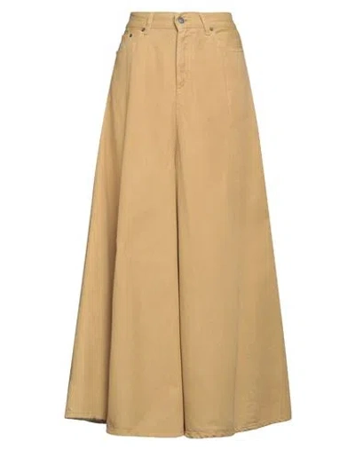 Haikure Woman Denim Skirt Camel Size 26 Organic Cotton, Lyocell In Beige